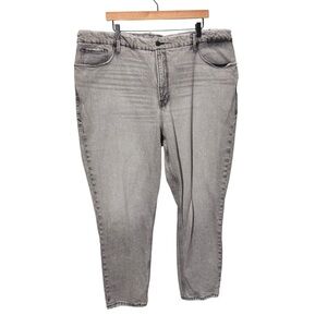 Good American Grey Black Distressed Tapered High Rise Jeans Size 20